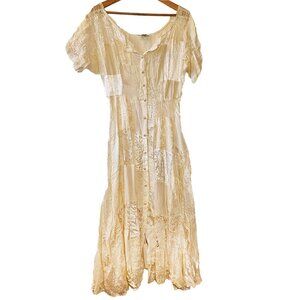 Cottagecore Vintage Patchwork Wedding Dress by Alexander Brown Los Angeles - OS